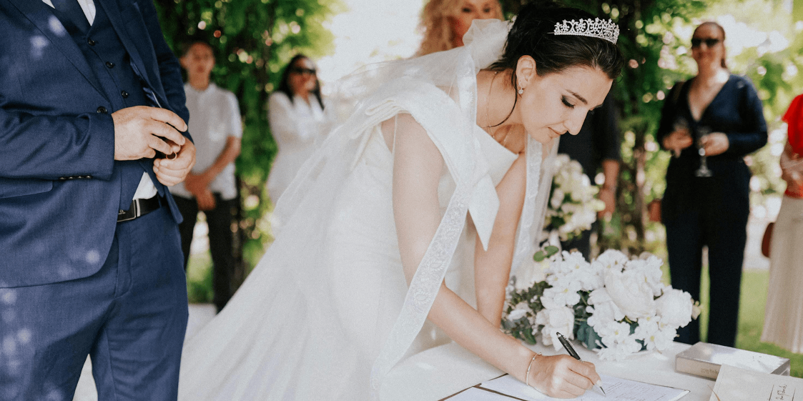 Bride Signing A Marriage License