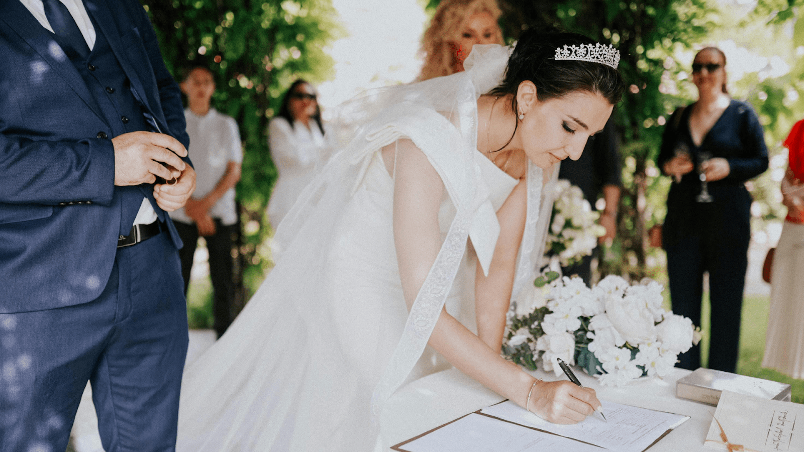 Bride Signing A Marriage License