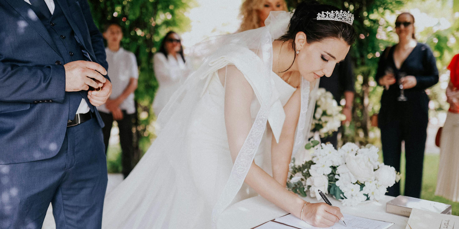 Bride Signing A Marriage License