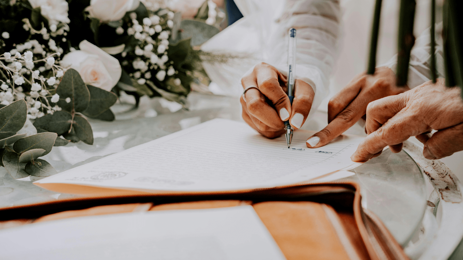 Bride Signing Her Marriage Certificate