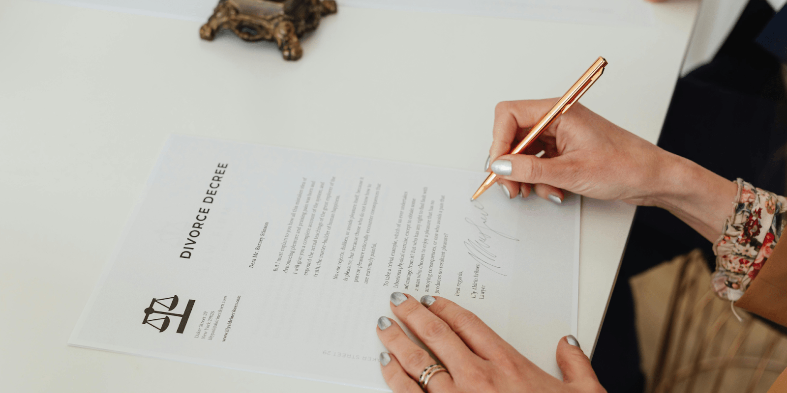 Person Signing Divorce Papers