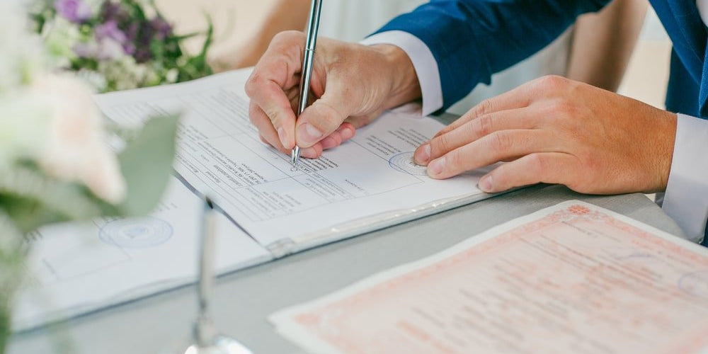 marriage license signing
