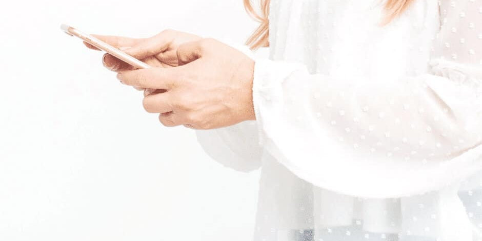 A woman on her phone