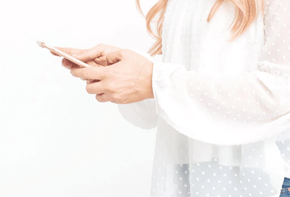 A woman on her phone