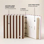 DailyDocs document organizer with cotton-linen cover, 4-ring binding and acid-free paper