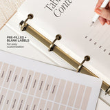 DailyDocs Organizer customizable table of contents with pre-filled and blank document labels