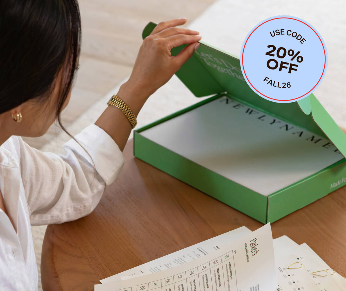 Green NewlyNamed Box Name Change Service