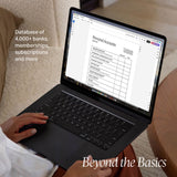 Person updating personal accounts and memberships on a laptop using a comprehensive NewlyNamed name change database checklist.