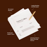 A stack of personal estate planning documents showing a NewlyNamed Individual Will and Estate Plan.