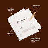 A stack of personal estate planning documents showing a NewlyNamed Individual Will and Estate Plan.